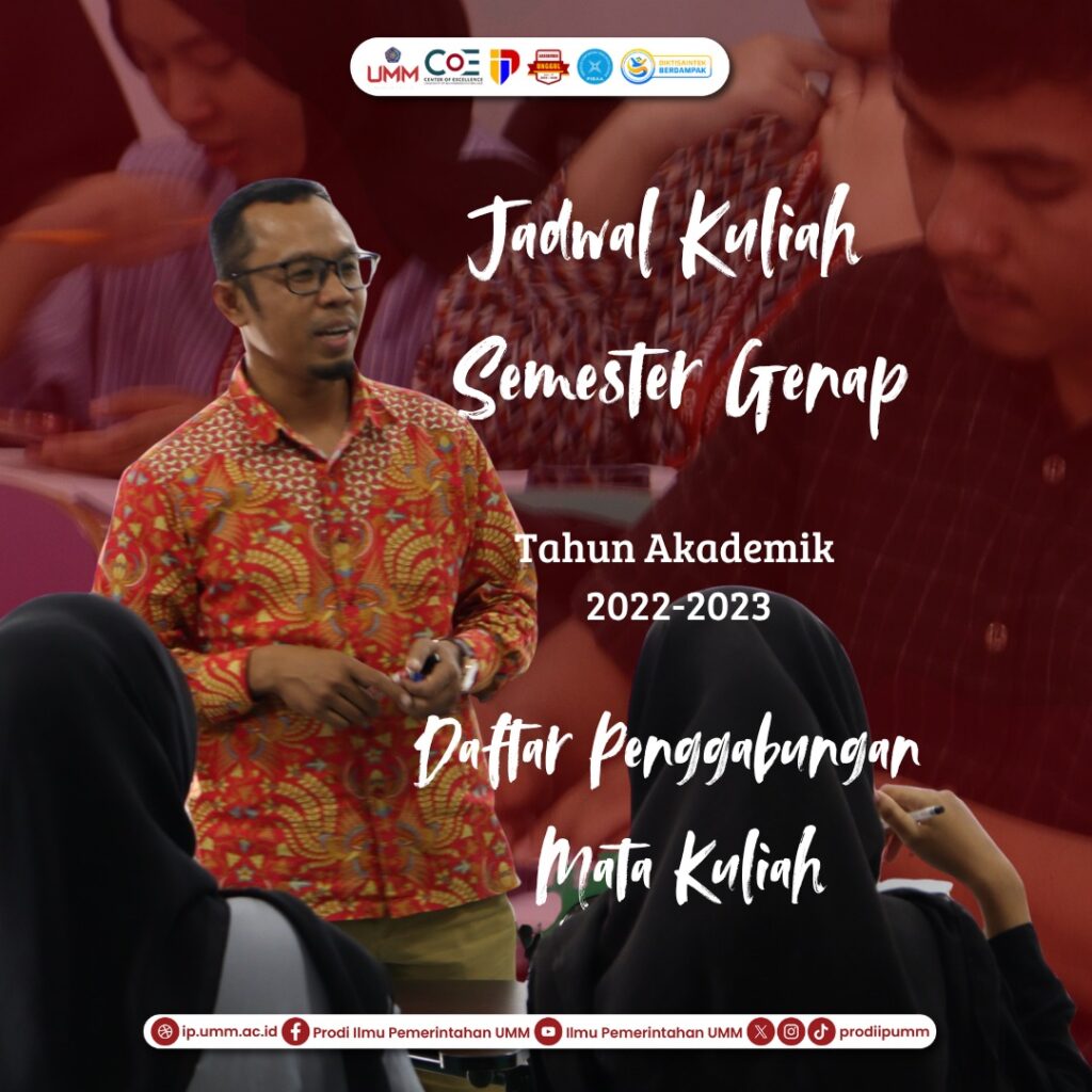 Jadwal Kuliah Semester Genap Tahun Akademik 2022-2023 dan Daftar Penggabungan Mata Kuliah