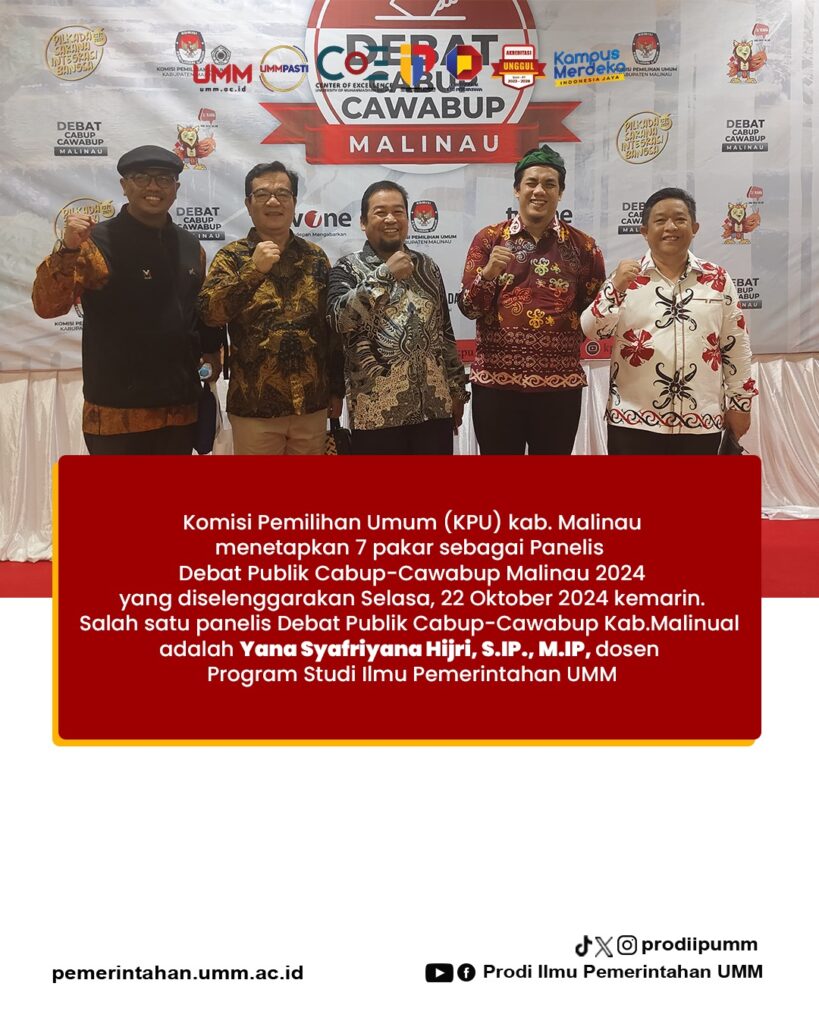 Dosen IP UMM Menjadi Penelis Debat Pilkada Kabupaten Malinau