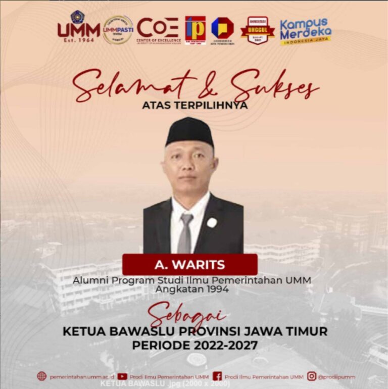 Alumni IP 94, Ahmad Warits Sukses Menjadi Komisioner Bawaslu Provinsi Jawa Timur Periode 2022-2024