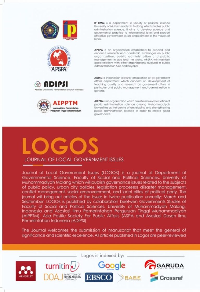 Journal Local Of Government Issues (LOGOS) Program Studi Ilmu Pemerintahan UMM Malang Raih Akreditasi SINTA 4