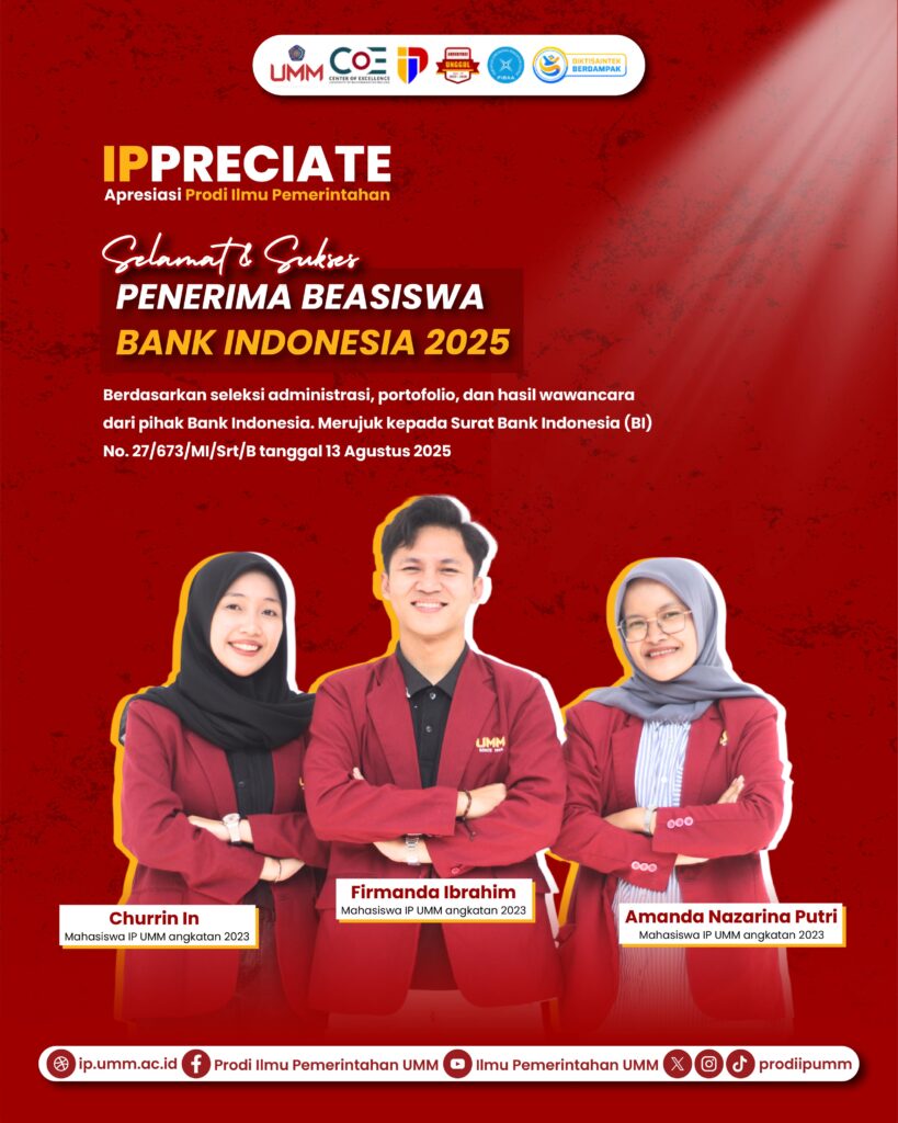 Mahasiswa IP UMM Cetak Prestasi Nasional, Lolos Beasiswa Bank Indonesia 2025