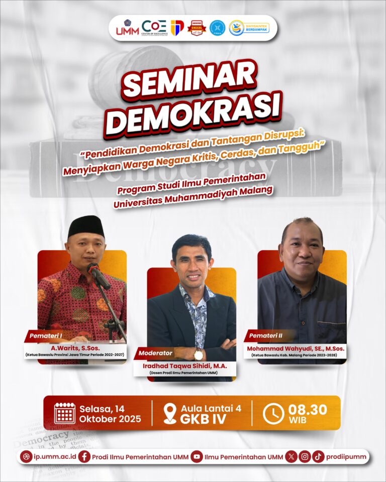 Seminar Demokrasi "Pendidikan Demokrasi dan Tantangan Disrupsi: Menyiapkan Warga Negara Kritis,Cerdas,dan Tangguh"