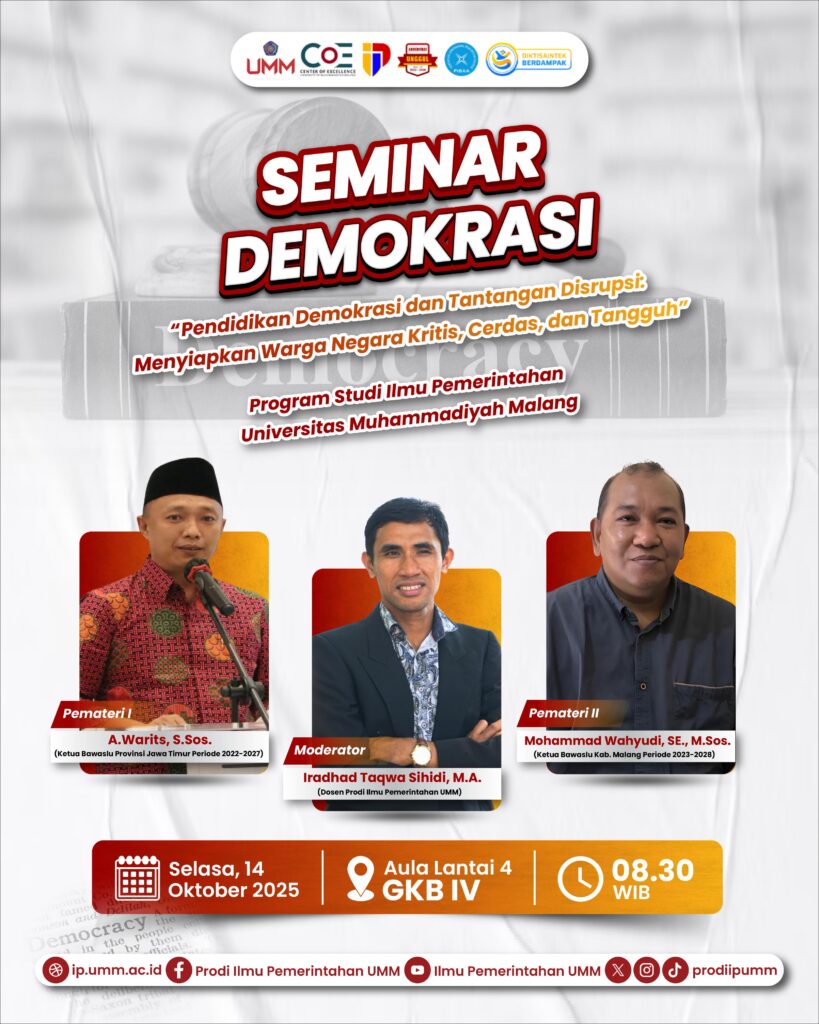 Seminar Demokrasi "Pendidikan Demokrasi dan Tantangan Disrupsi: Menyiapkan Warga Negara Kritis,Cerdas,dan Tangguh"