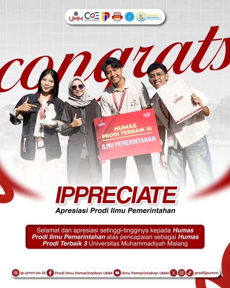 Prestasi Membanggakan, Humas Prodi Ilmu Pemerintahan Raih Juara 3 Humas Terbaik di Tingkat Universitas