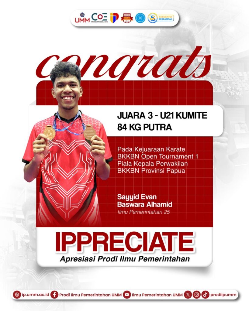 Membanggakan Sayyid Evan Mahasiswa IP UMM Tembus Juara Nasional Karate U21 Kumite 84 Kg Putra